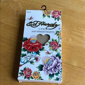 Ed Hardy 2 pack 20D sheer tights new